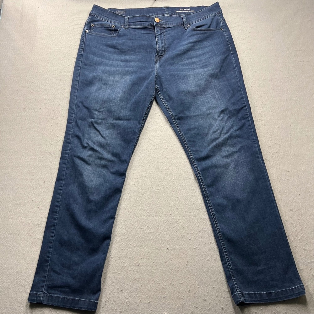 Mugsy Jeans Fultons Blue Stretch Denim Slim Straight Pants Mens 40x30 FLX3NFU